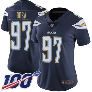 Los Angeles Chargers NFL Football Joey Bosa Navy Blue Jersey Women Limited 97 Home 100th Season Vapor Untouchable